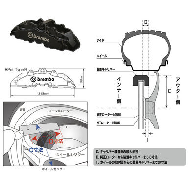 フロント Brembo 8Pot Type-R 400φ フーガ Y50 | Biot -Official Web Site-